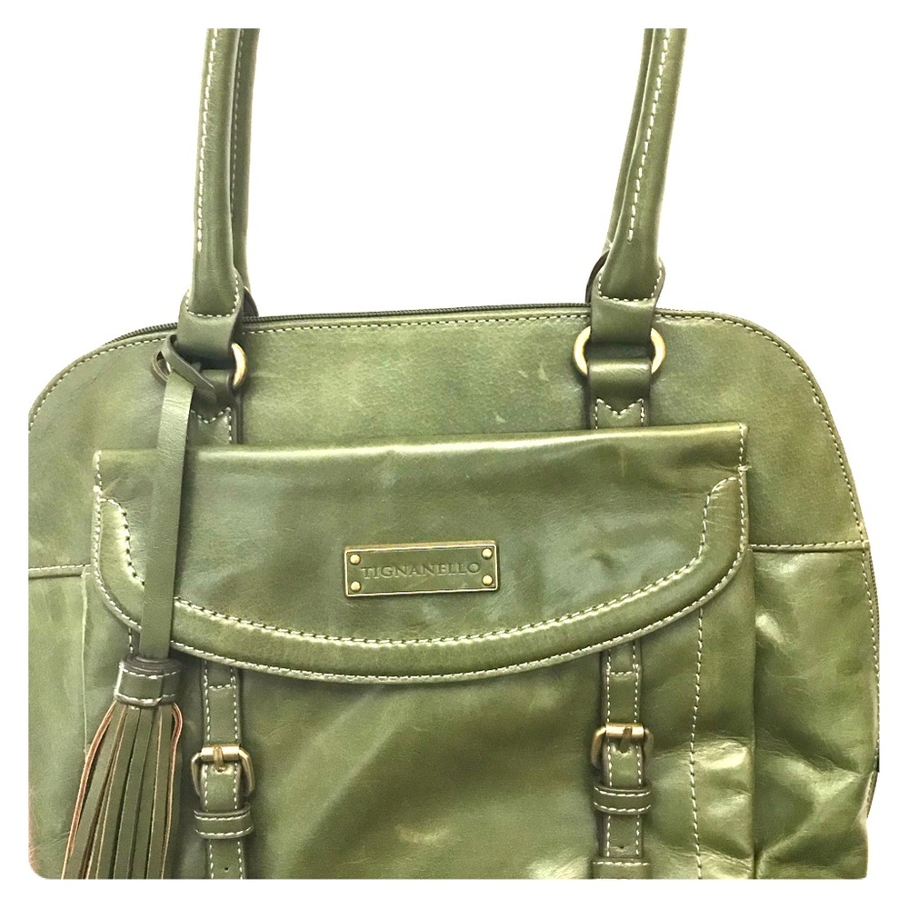 Tignanello olive green shoulder bag